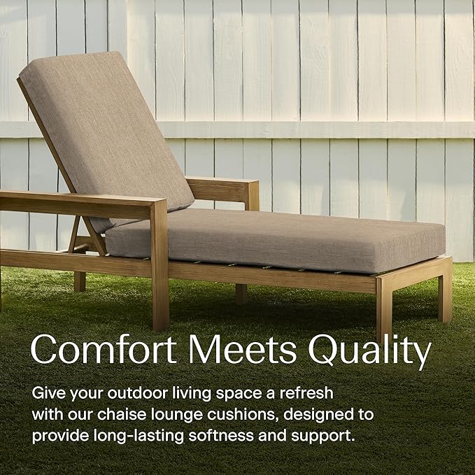 Honeycomb Outdoor Heritage Chaise, 24 x 73, Textured Solid Birch Tan Chair - Image 2