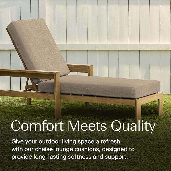 Honeycomb Outdoor Heritage Chaise, 21.5 x 70, Textured Solid Birch Tan Chair - Image 2