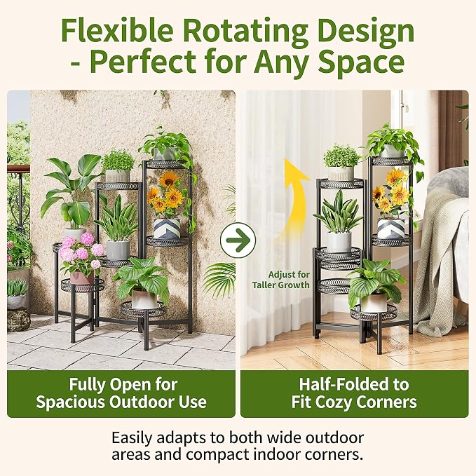 Plant Stand Indoor Outdoor, 7 Tier Large Plant Stand - Image 4