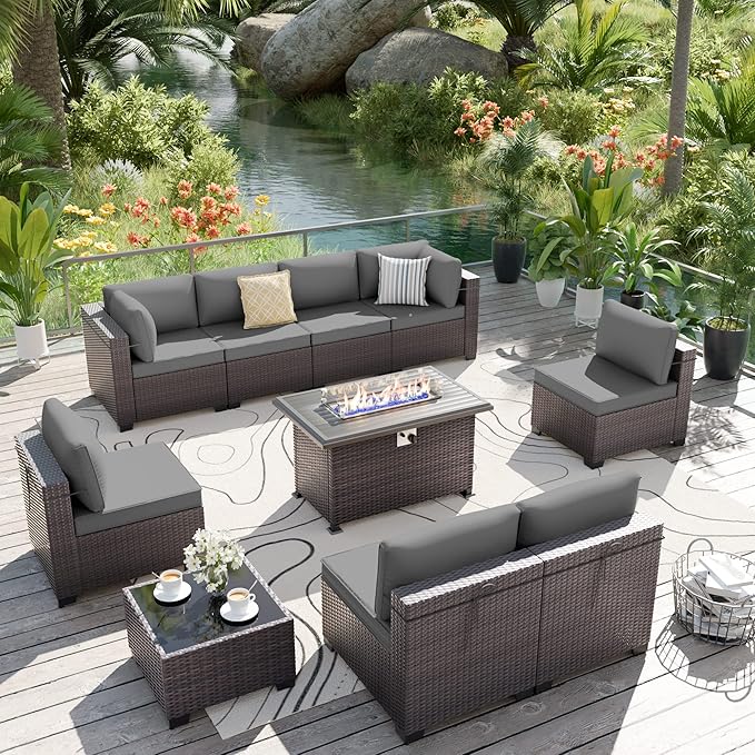ALAULM 10 Pieces Patio Furniture Set by ALAULM