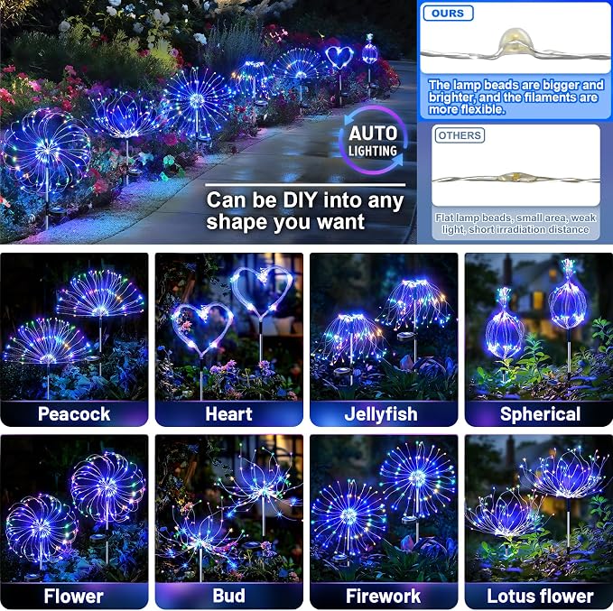 Anordsem Solar Lights Outdoor Waterproof: Garden Light Solar Powered - Image 3