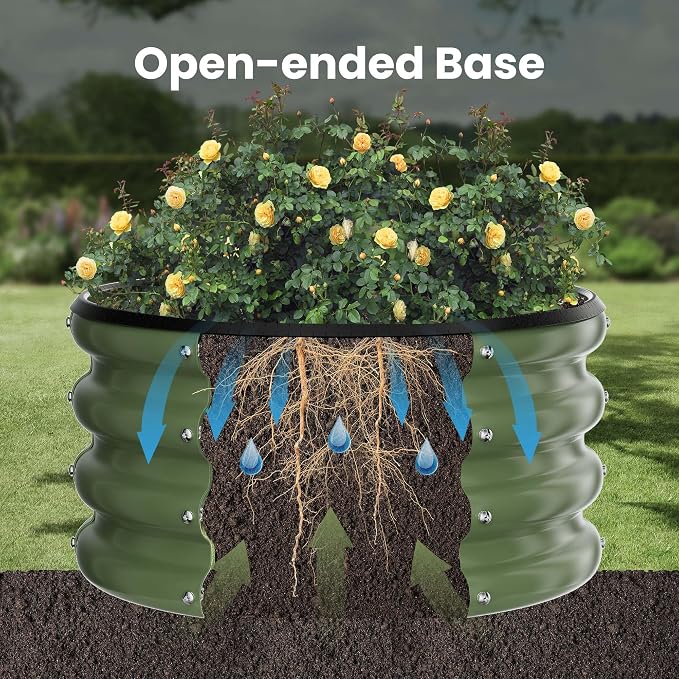 ZXZYHFTY Round Galvanized Raised Garden Bed kit, Round Large Metal Raised - Image 6