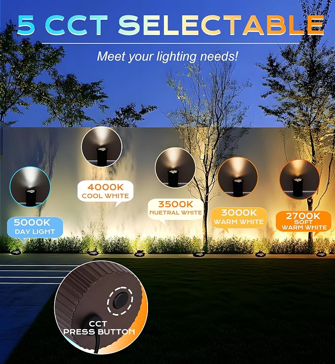 CLOUDY BAY 9W Low Voltage Landscape Lights, LED Well Lights, Grated Top - Image 6