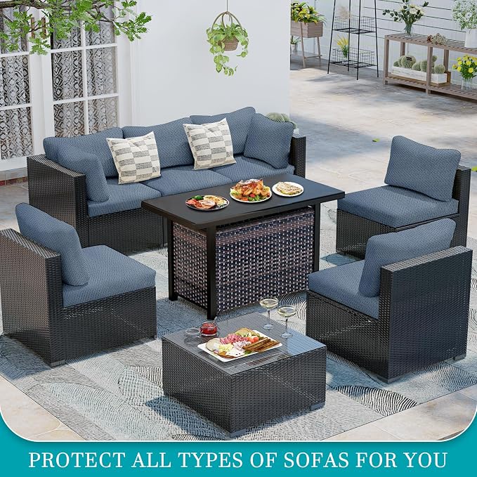 14Pcs Stretch Patio Cushion Covers, Outdoor Couch Covers Replacement, Outdoor - Image 4