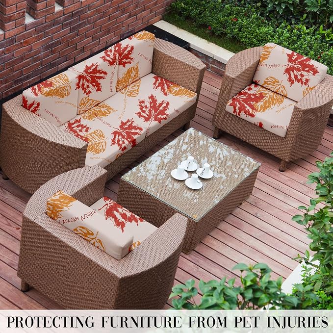 8Pcs Outdoor Cushion Covers, Patio Cushion Covers, Stretch Elastic Slipcovers - Image 6