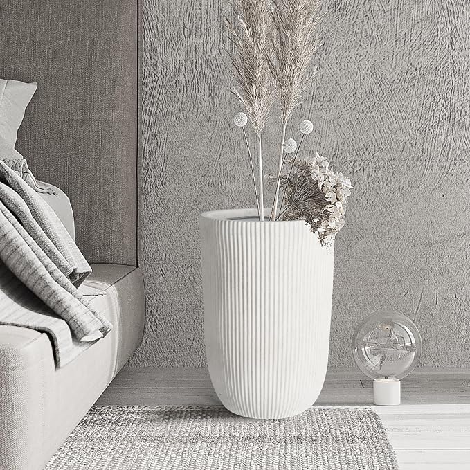 Oakrain 18" H Tall Planter, Large Indoor Outdoor Decorative Pot - Image 8