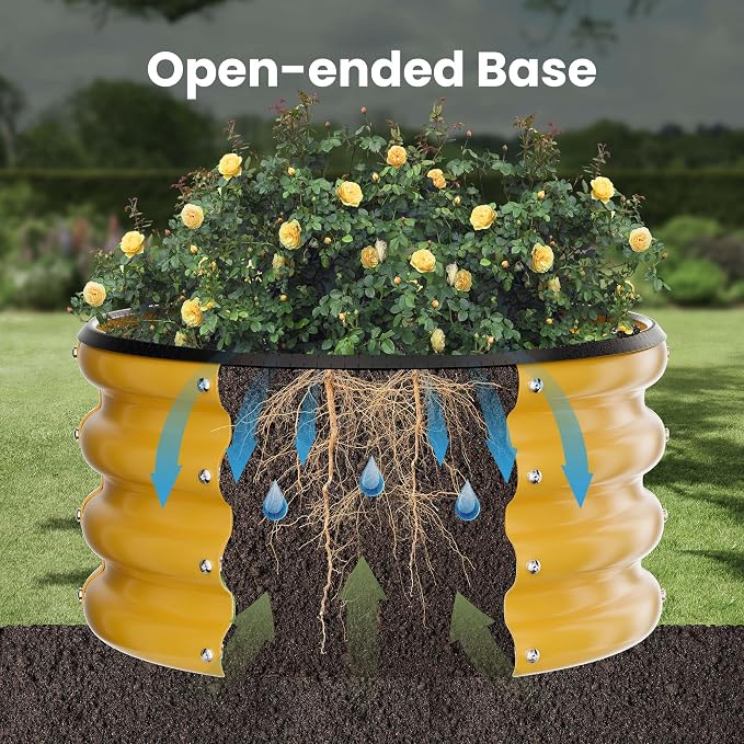 ZXZYHFTY Round Galvanized Raised Garden Bed kit, Round Large Metal Raised - Image 7
