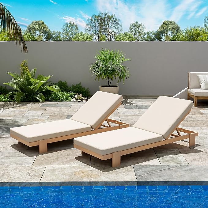 Christopher Knight Home Duska Acacia Wood Chaise Lounge Chair Set of 2 by ChristopherKnightHome