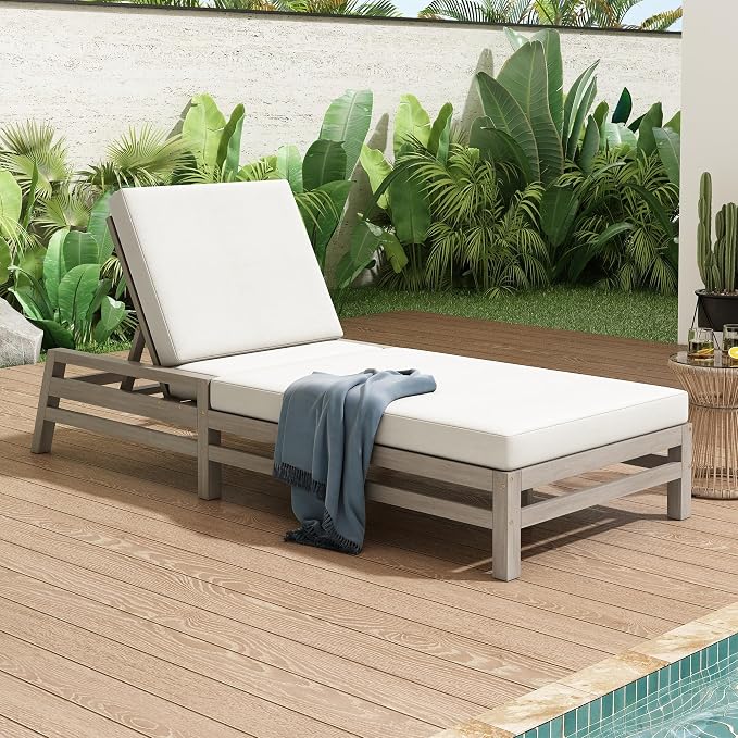 LUMISOL Patio Chaise Lounge Chair, 5-Position Adjustable Outdoor Chaise Lounge - Image 6