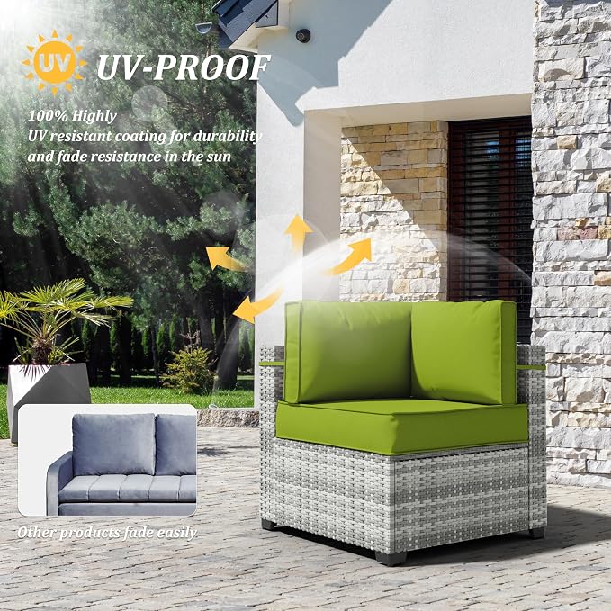 14 Pcs Outdoor Cushion Covers Patio Cushion Slipcovers Replacement Splash Proof - Image 5