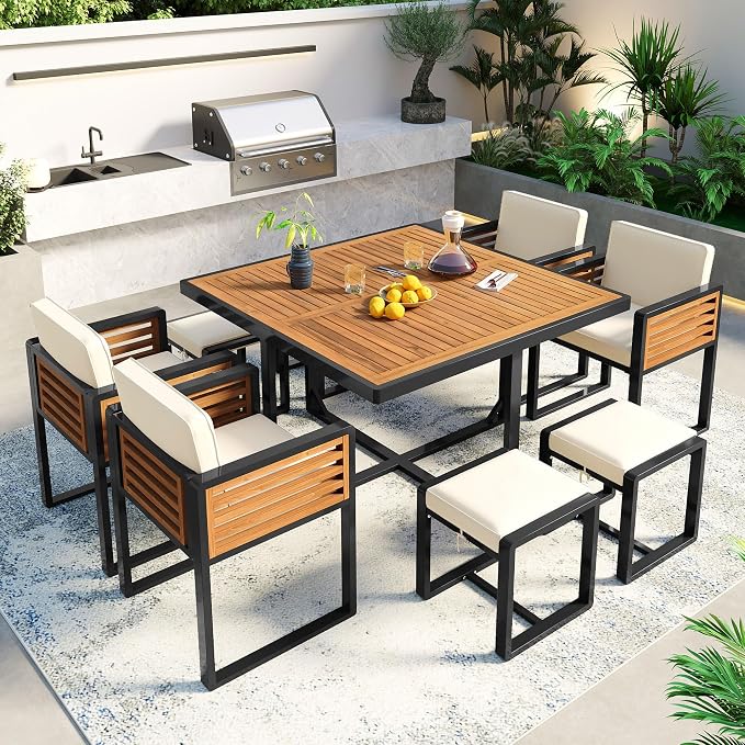 Merax 9 Pieces Outdoor Dining Set by Merax