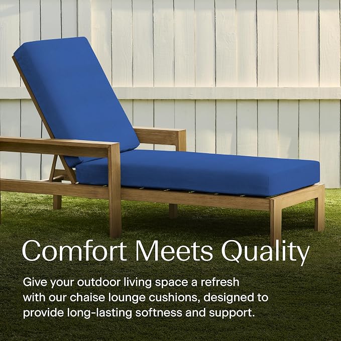 Honeycomb Outdoor Heritage Chaise 21.5 x 70, Textured Solid Sapphire Blue - Image 2