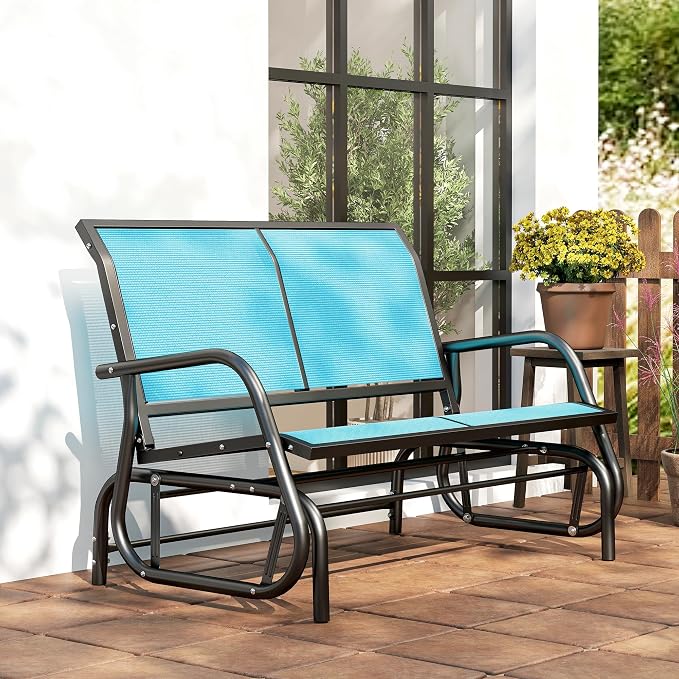 Outsunny 2-Person Outdoor Glider Bench, Patio Double Swing Rocking Chair - Image 9
