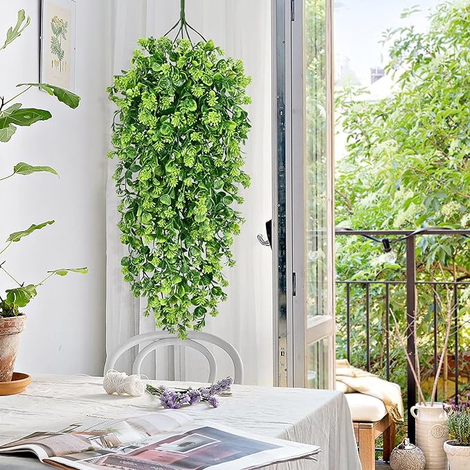 Waipfaru 4Pcs Fake Hanging Plants 3ft Fake Plants UV Resistant Fake Vines - Image 2
