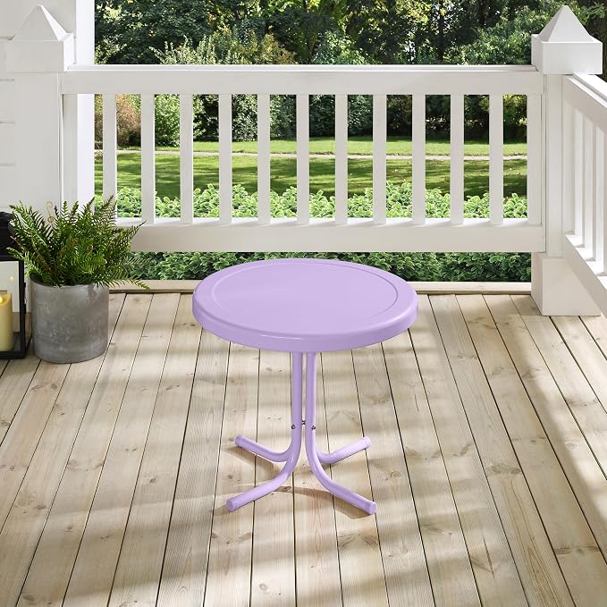 Crosley Furniture Griffith Weather Resistant Retro Metal Outdoor Side Table - Image 7