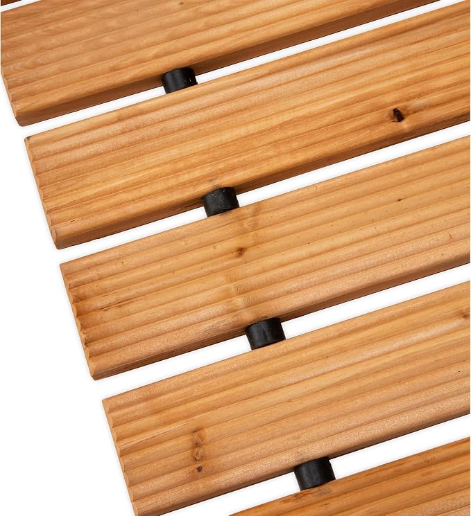 Plow & Hearth Outdoor Wooden Pathway, Natural Waterproof Weatherproof Hardwood - Image 7