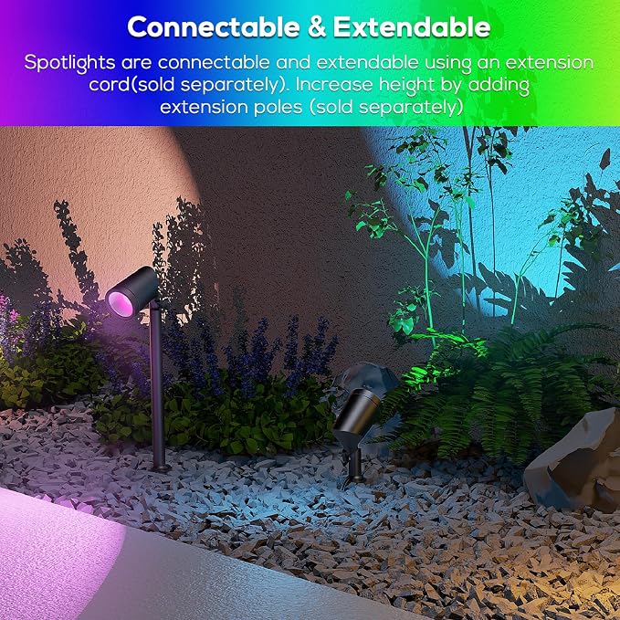 ZYAN 8 Pack Smart Landscape Lights, Color Changing Landscape Spotlights - Image 6