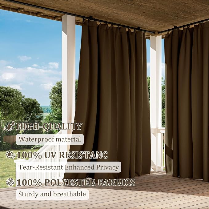 Gazebo Universal Replacement Privacy Curtain, 4-Panels Sidewall Curtains - Image 5