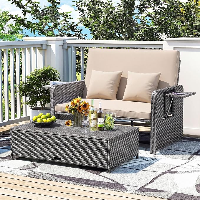 RELAX4LIFE Wicker Patio Outdoor Daybed - Image 2