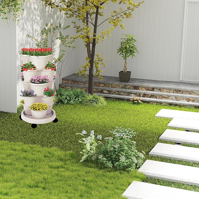 5-Tier Vertical Garden Tower Stackable Planter - Image 5