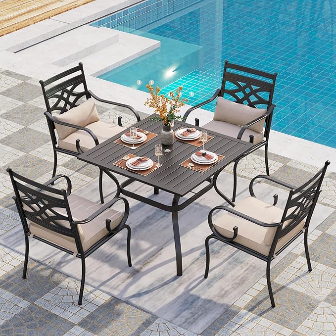 PHI VILLA 5 Pieces Outdoor Dining Set by PHIVILLAThepioneerofcomfortablehouseholdsupplies