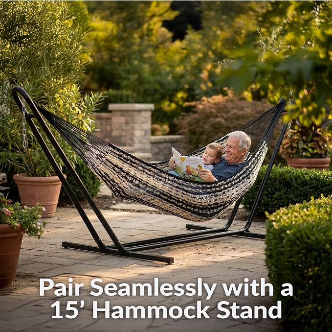 Sunnydaze Handwoven XXL Thick Cord Mayan Double Hammock - Image 4