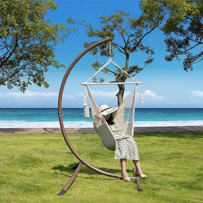 Lazy Daze Hammocks Chair Caribbean Hanging Rope Swing Chair, Soft-Spun Cotton - Image 9