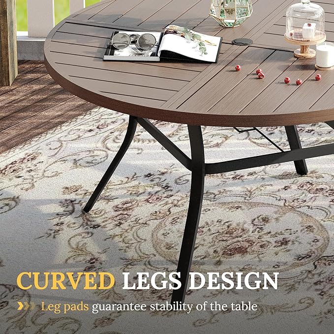 VICLLAX Round Patio Table with Adjustable Umbrella Hole - Image 6