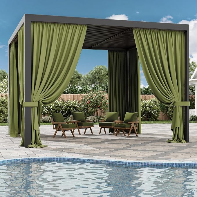 Gazebo Universal Replacement Privacy Curtain, 4-Panels Sidewall Curtains - Image 6
