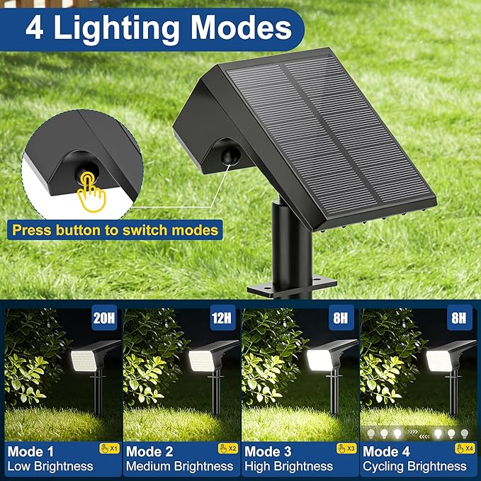 LANSOW Solar Spot Lights Outdoor Waterproof IP67, Solar Landscape Spotlights - Image 3