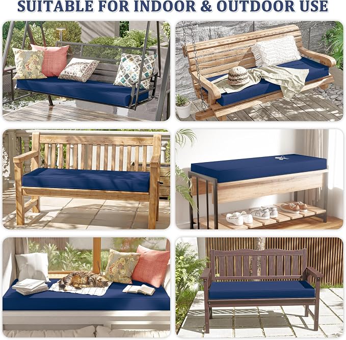Premium Outdoor Bench Cushions for Patio Furniture 3.5inches Memory Foam Bench - Image 6