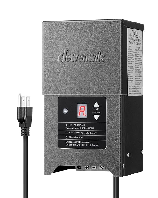 DEWENWILS 300W Low Voltage Landscape Lighting Transformer, 120V to 12/15V AC by DEWENWILS