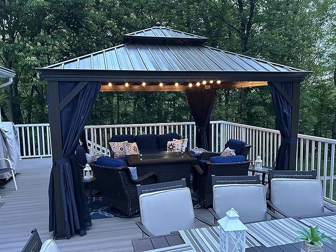 PURPLE LEAF 12' X 12' Hardtop Gazebo Canopy by PURPLELEAF