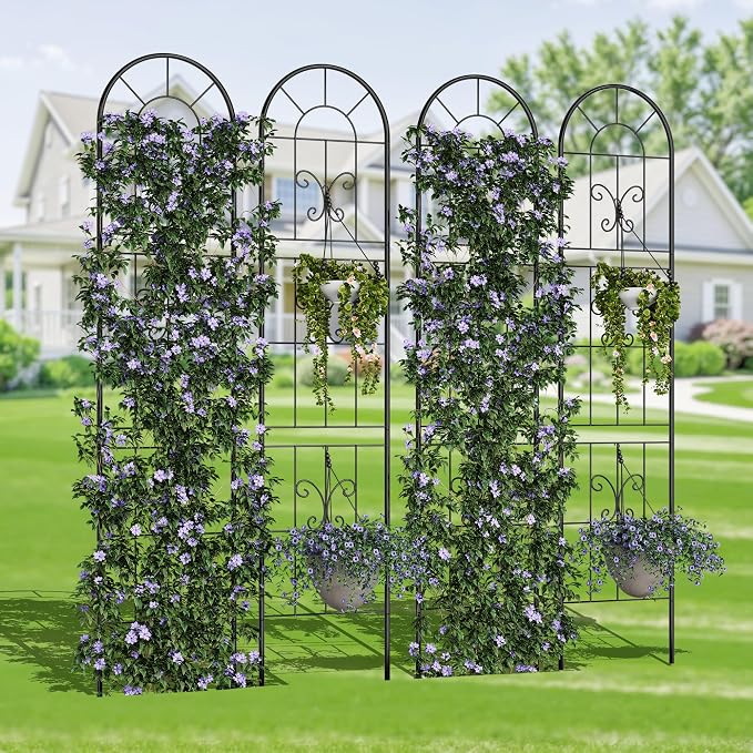 Garvee 55"x11" Metal Garden Trellis Panel, Vegetables, Indoor & Outdoor - Image 2
