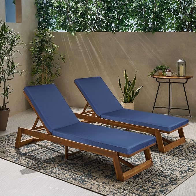 Outdoor Chaise Lounge Chair Cushions 2 Pack, Thick Waterproof Patio Pool Lounge - Image 6