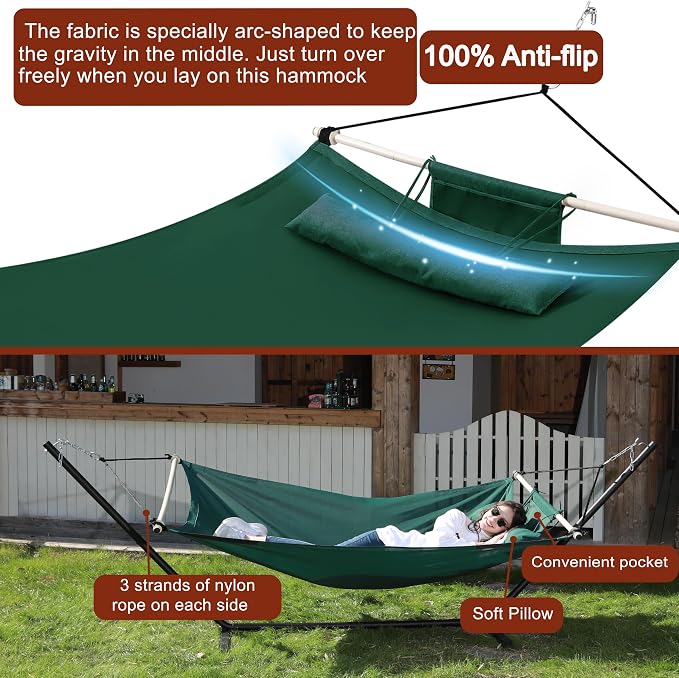 TegerDeger Anti-flip 12FT Hammock Large Hammock 450LB Capacity - Image 2