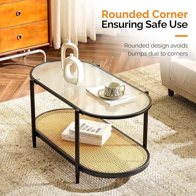 VINGLI 38" Oval Coffee Table - Image 5