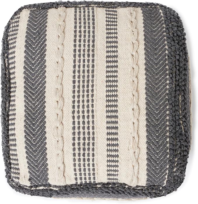 REDEARTH · UNSTUFFED Pouf Ottoman Cover Textured Cube Bean Bag Poof Pouffe - Image 7