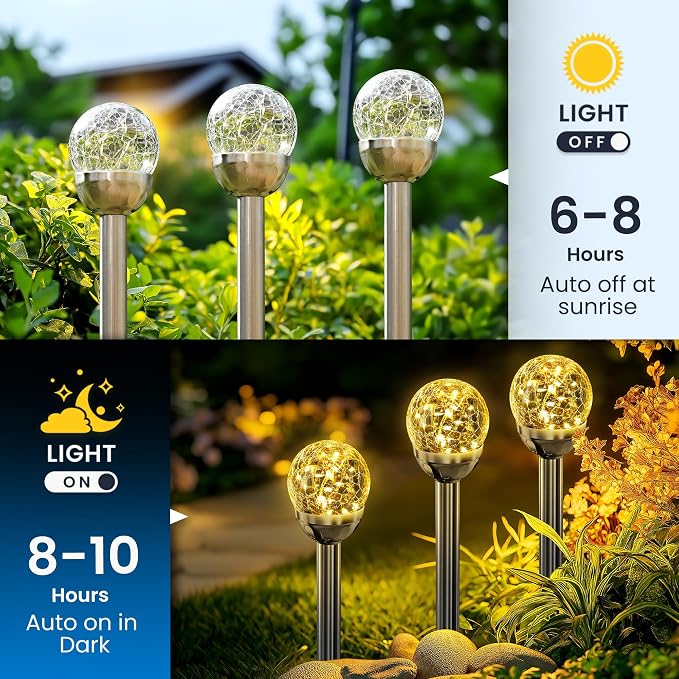 SOLPEX Solar Garden Lights String, 6 Pack Outdoor Christmas Decoration Warm - Image 4