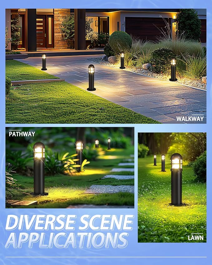 8 Pack LED Low Voltage Bollard Pathway Lights, 12V 200LM IP67 Waterproof - Image 5