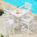 SERWALL 5 Pieces Adirondack Bar Chairs Set, HDPE Adirondack Barstools Chairs by SERWALL