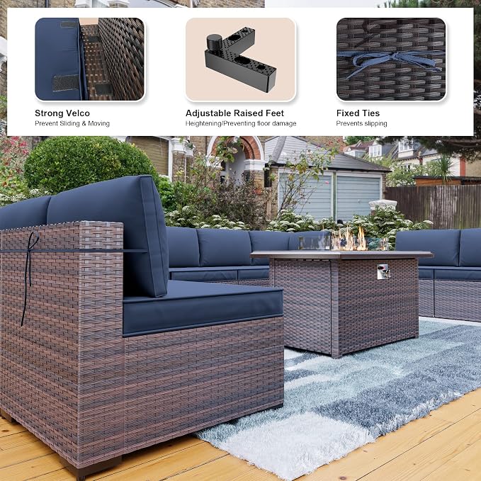 Kullavik 15PCS Outdoor Patio Furniture Set - Image 3