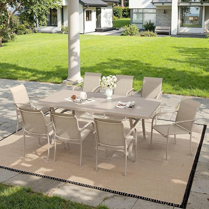VICLLAX 9 Pieces Patio Outdoor Dining Set by HOME