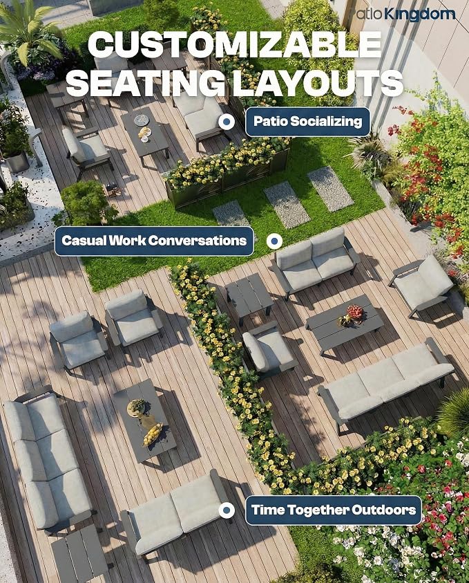 7 Piece Patio Conversation Sets, Outdoor Couch - Image 7