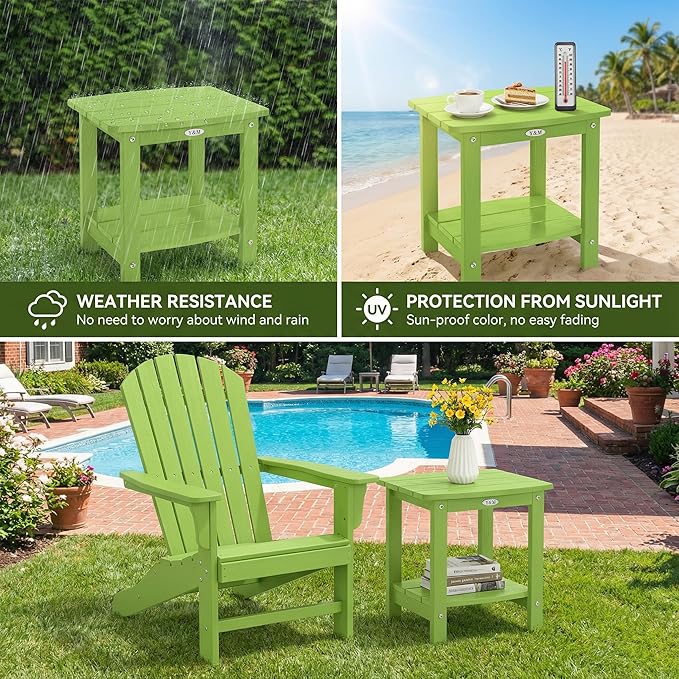 Y&M Outdoor Side Table, HIPS Adirondack Small Double Layer Table, Waterproof - Image 4
