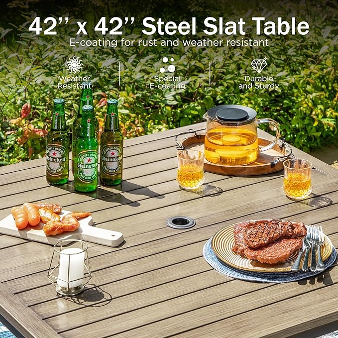 PHI VILLA 5 Pieces Outdoor Dining Set - Image 8