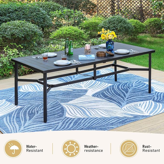 Patio Dining Set 9 PCS, 8 Stable Outdoor Dining Chairs - Image 7