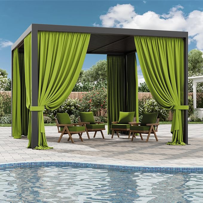 Gazebo Universal Replacement Privacy Curtain, 4-Panels Sidewall Curtains - Image 6