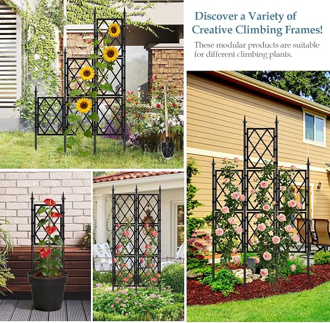 5.25FT Metal Garden Trellis for Climbing Plants Outdoor and Indoor - Image 5