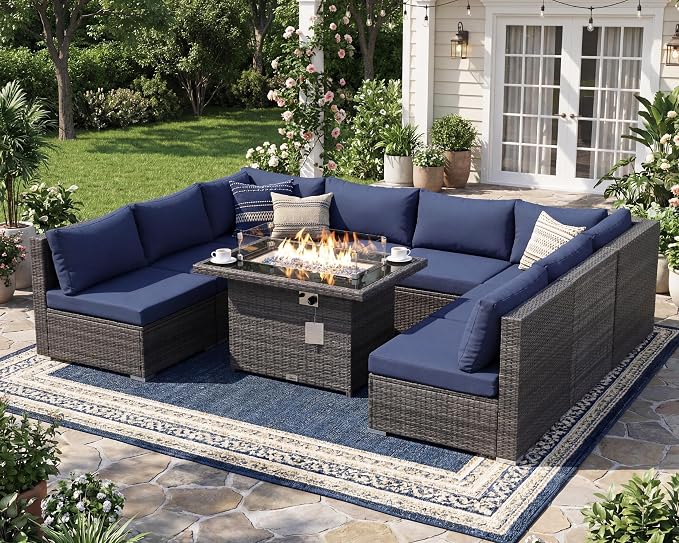 NICESOUL Extra Large 9 Pcs Outdoor Patio Furniture Set - Image 2